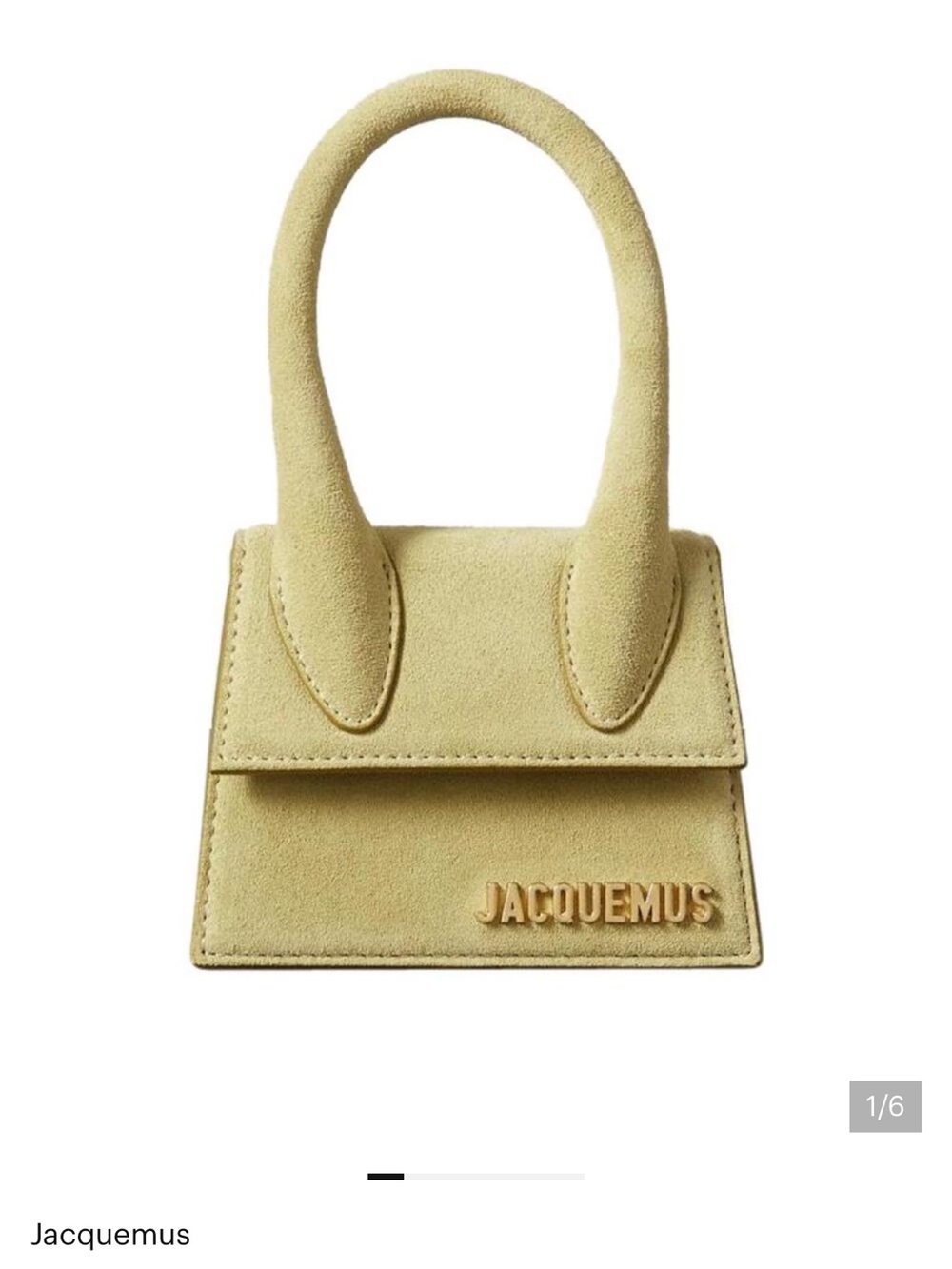 Jacquemus Mini Top Handle Bag - Pale Yellow Suede